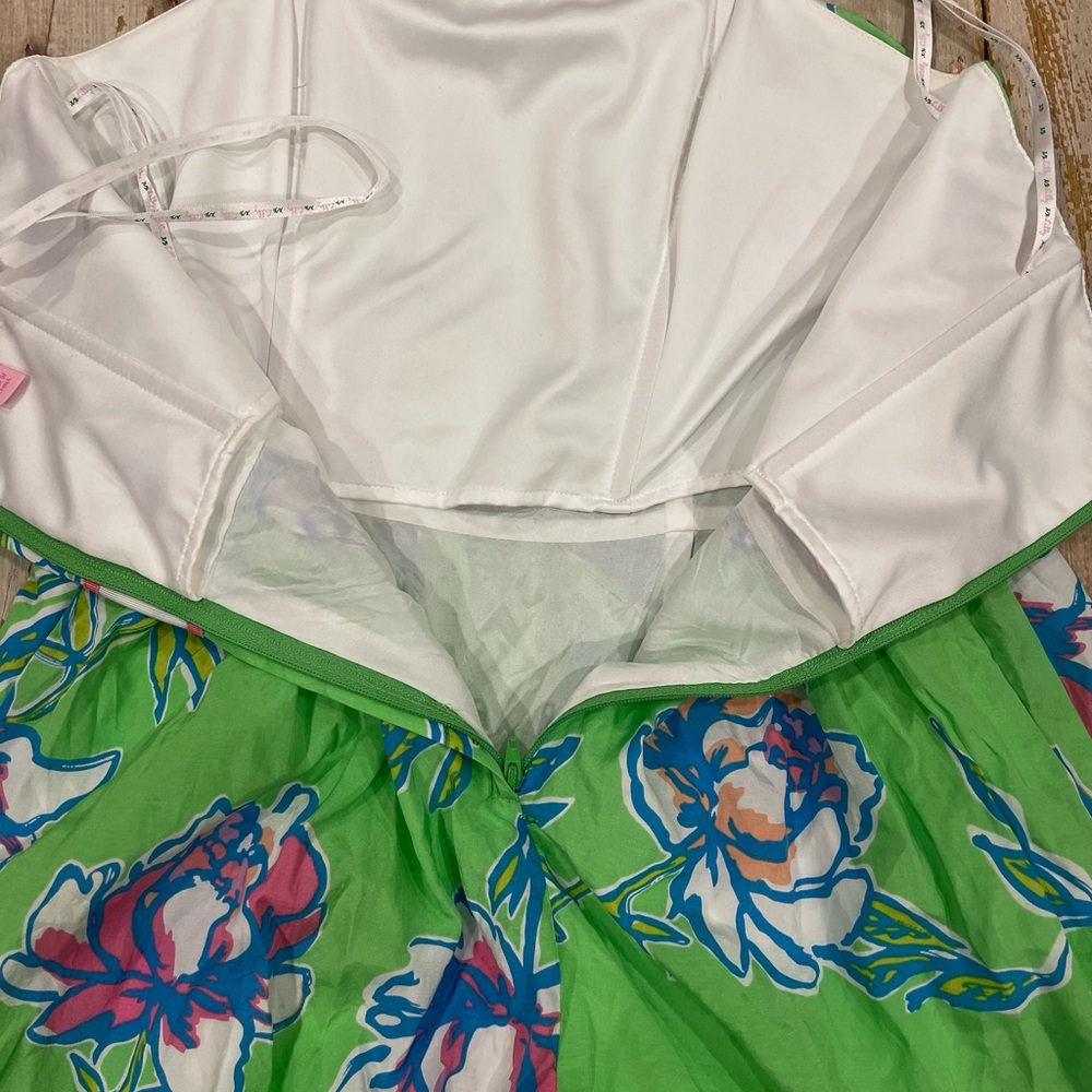 Lilly Pulitzer Langley strapless green floral dress - 0 - Picture 7 of 8